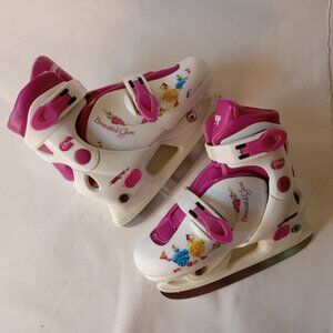 Disney Princess Ice Hockey Skates Adjustable Youth Sz 8-11 Junior White Pink